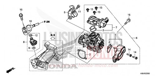 CORPS DE PAPILLON/INJECTEUR DE CARBURANT WW125EX2H de 2017